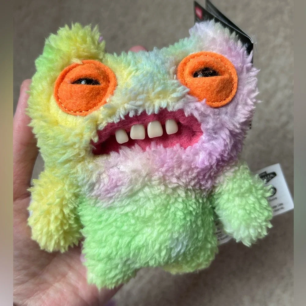 Fuggler Mini Clip-On Keychain Plush Munch Munch Lab-Misfit Pastel Rainbow 5”